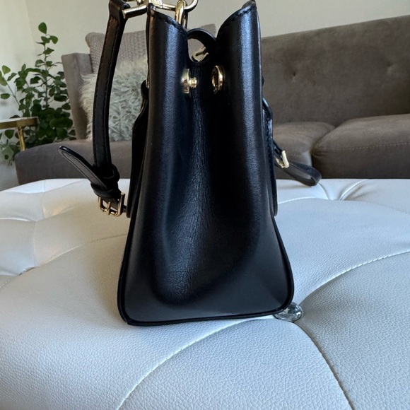 Michael Kors Black Leather Benning Handbag Crossbody Adjustable Straps Handles - Picture 6 of 15